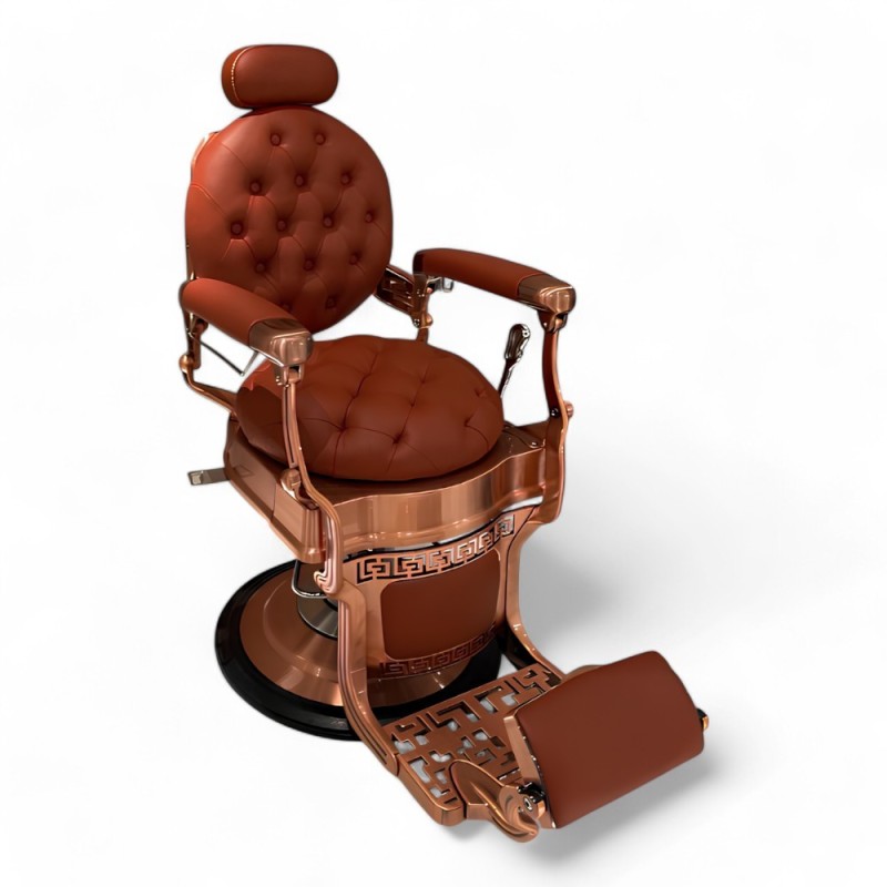 POLTRONA BARBIERE | QUEEN.FN | SCOCCA BRONZO IN SIMILPELLE BORDEAUX